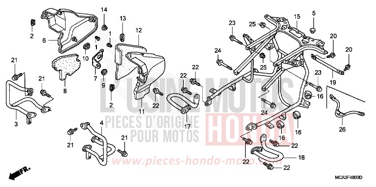 PROTECTION DE MOTEUR de Gold Wing BILLET SILVER METALLIC (NHA27) 2006